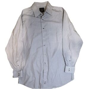 Jos. A. Bank Tailored Fit Dress Shirt Brown Check Long Sleeve 16.5 33 Collared